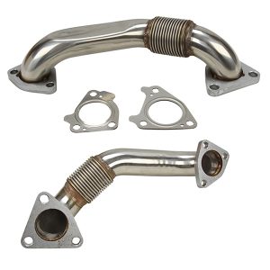 Passenger Side Up-Pipe with Gaskets Fits for 2001-2016 GM 6.6L Diesel LB7 LLY LBZ LMM LML 6.6L Silver